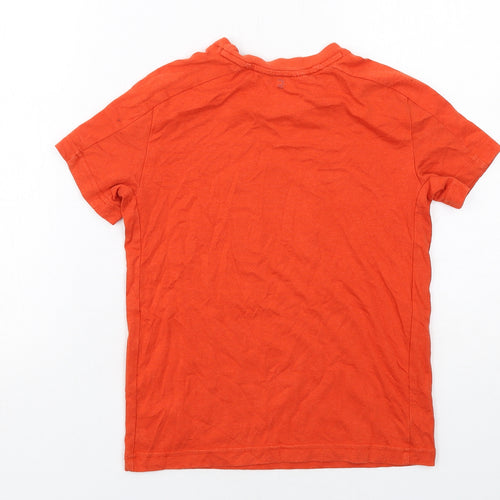 DECATHLON Boys Orange Cotton Pullover T-Shirt Size 5-6 Years Round Neck Pullover