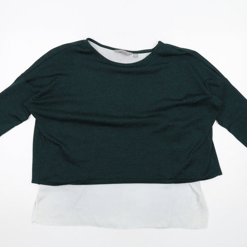 Dorothy Perkins Womens Green Polyester Basic Blouse Size 14 Boat Neck - Layered