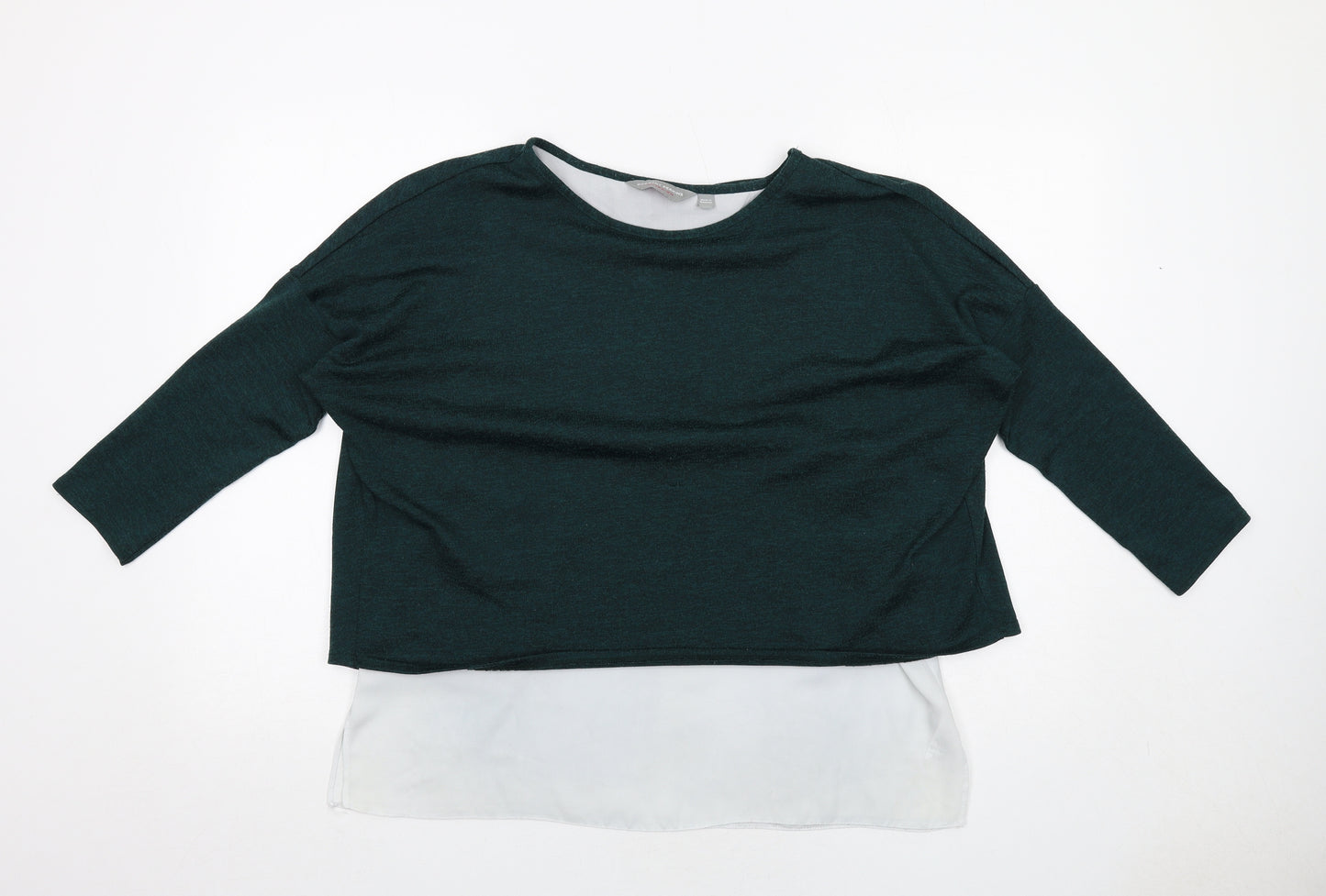 Dorothy Perkins Womens Green Polyester Basic Blouse Size 14 Boat Neck - Layered