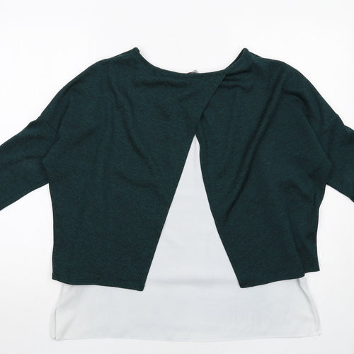 Dorothy Perkins Womens Green Polyester Basic Blouse Size 14 Boat Neck - Layered