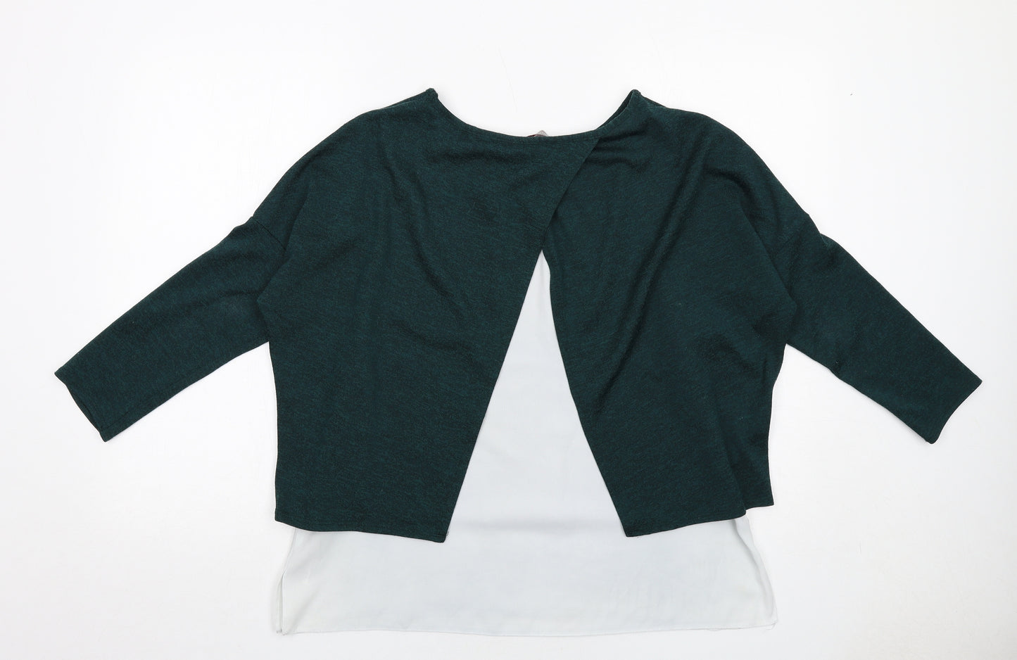 Dorothy Perkins Womens Green Polyester Basic Blouse Size 14 Boat Neck - Layered