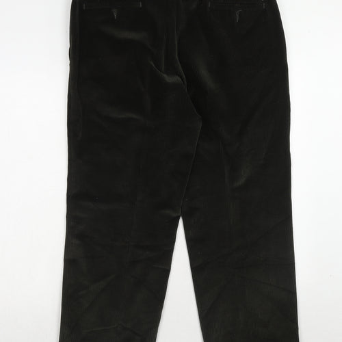 Wolsey Mens Green Cotton Trousers Size 36 in L29 in Regular Zip