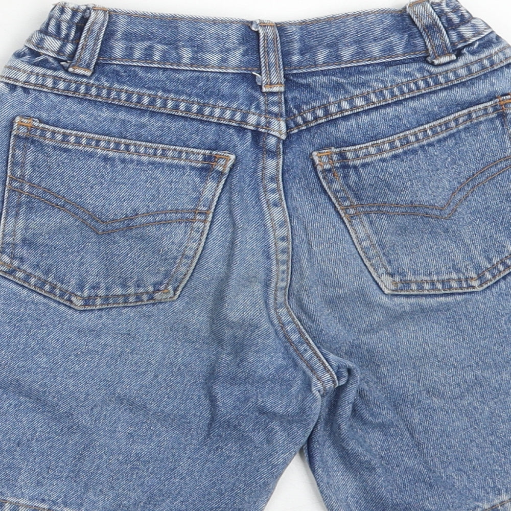 ITEMS Girls Blue Cotton Mom Shorts Size 5-6 Years Regular Zip
