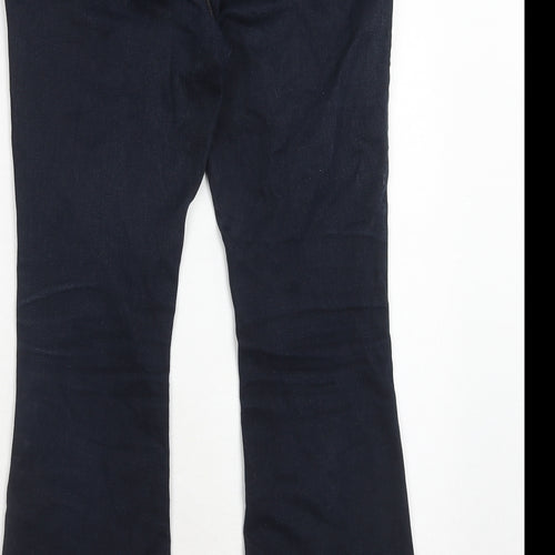 Marks and Spencer Womens Blue Cotton Bootcut Jeans Size 12 Regular Zip