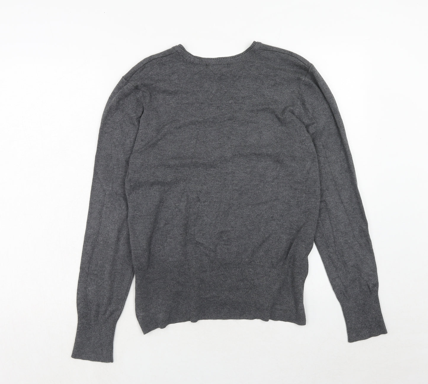 Debenhams Womens Grey V-Neck Viscose Pullover Jumper Size 18