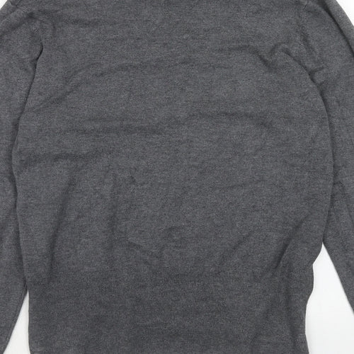 Debenhams Womens Grey V-Neck Viscose Pullover Jumper Size 18