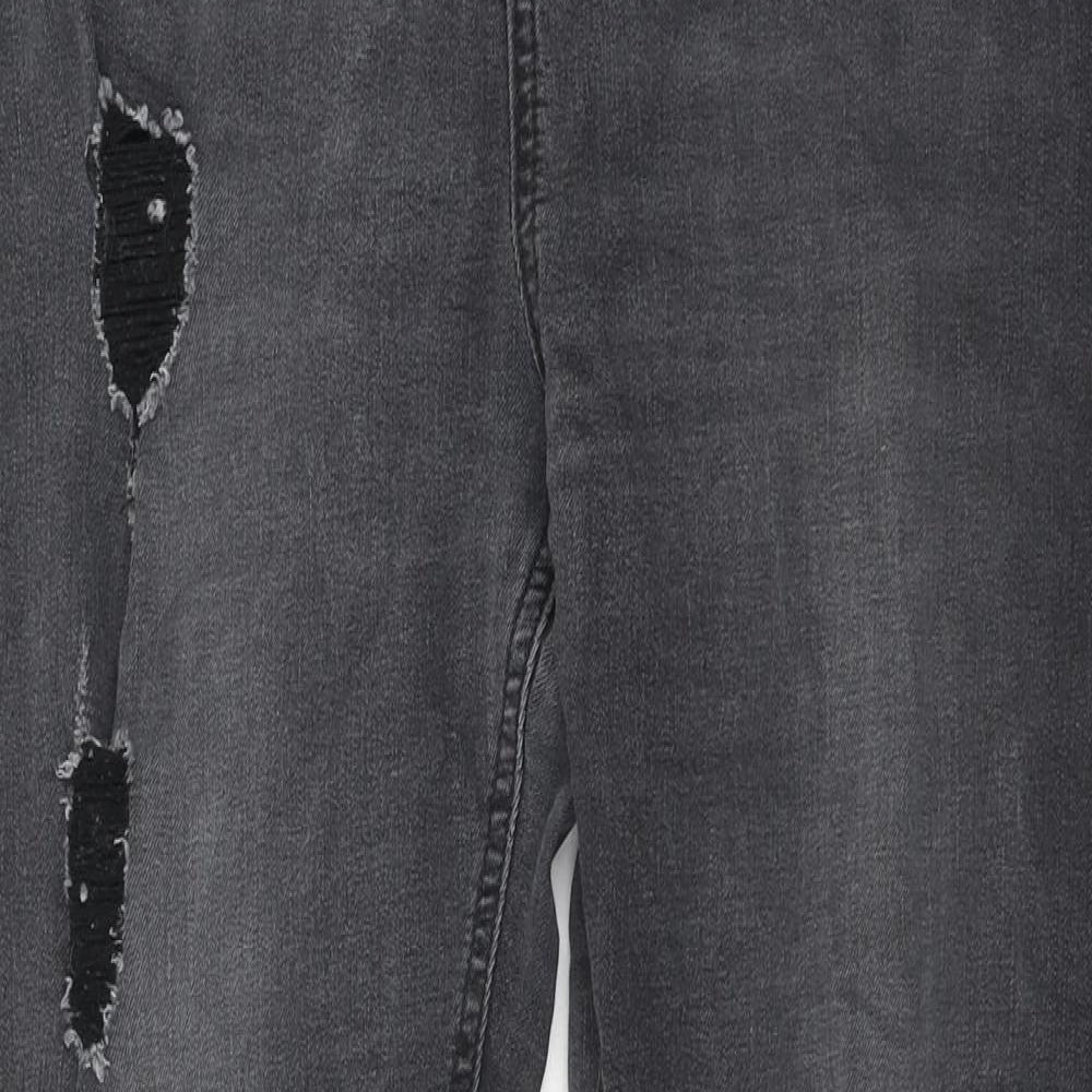 Select Womens Black Cotton Skinny Jeans Size 16 Regular Zip