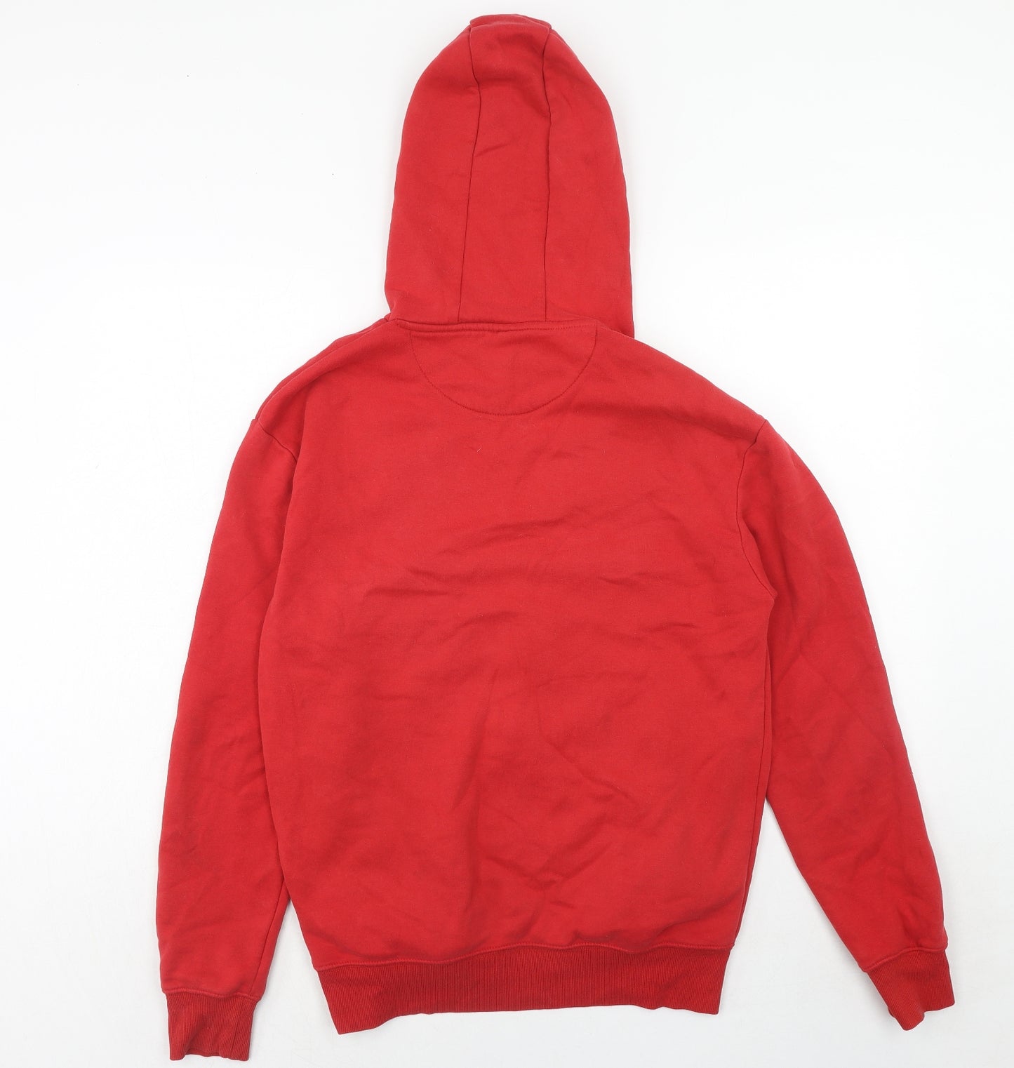 Coca-Cola Mens Red Cotton Pullover Hoodie Size L - Christmas