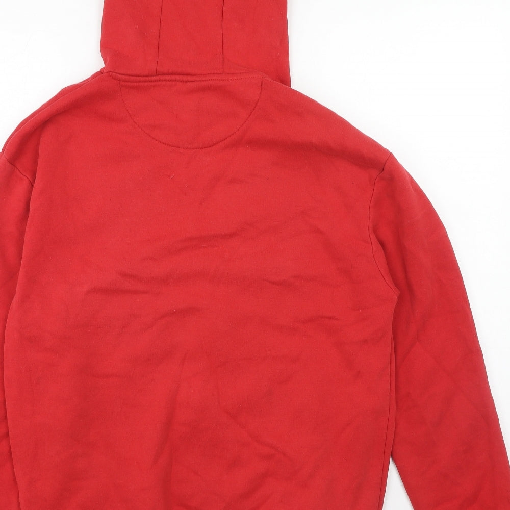 Coca-Cola Mens Red Cotton Pullover Hoodie Size L - Christmas