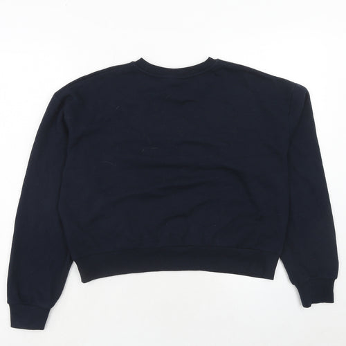 Topshop Womens Blue Cotton Pullover Sweatshirt Size 6 Pullover - Love
