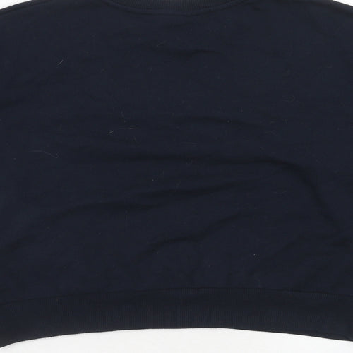 Topshop Womens Blue Cotton Pullover Sweatshirt Size 6 Pullover - Love