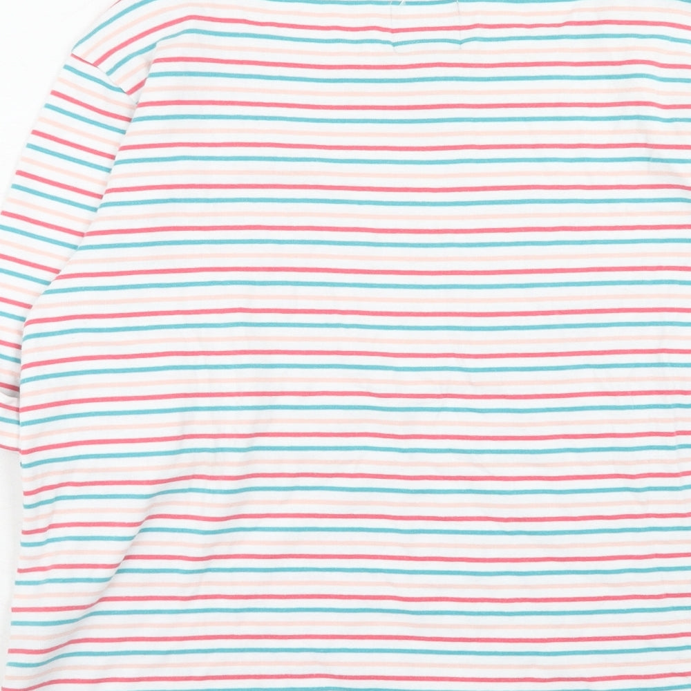 Crew Clothing Womens Multicoloured Striped Cotton Basic T-Shirt Size 16 Round Neck