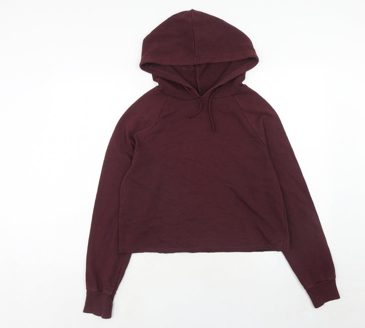 New Look Womens Purple Cotton Pullover Hoodie Size 12 Pullover