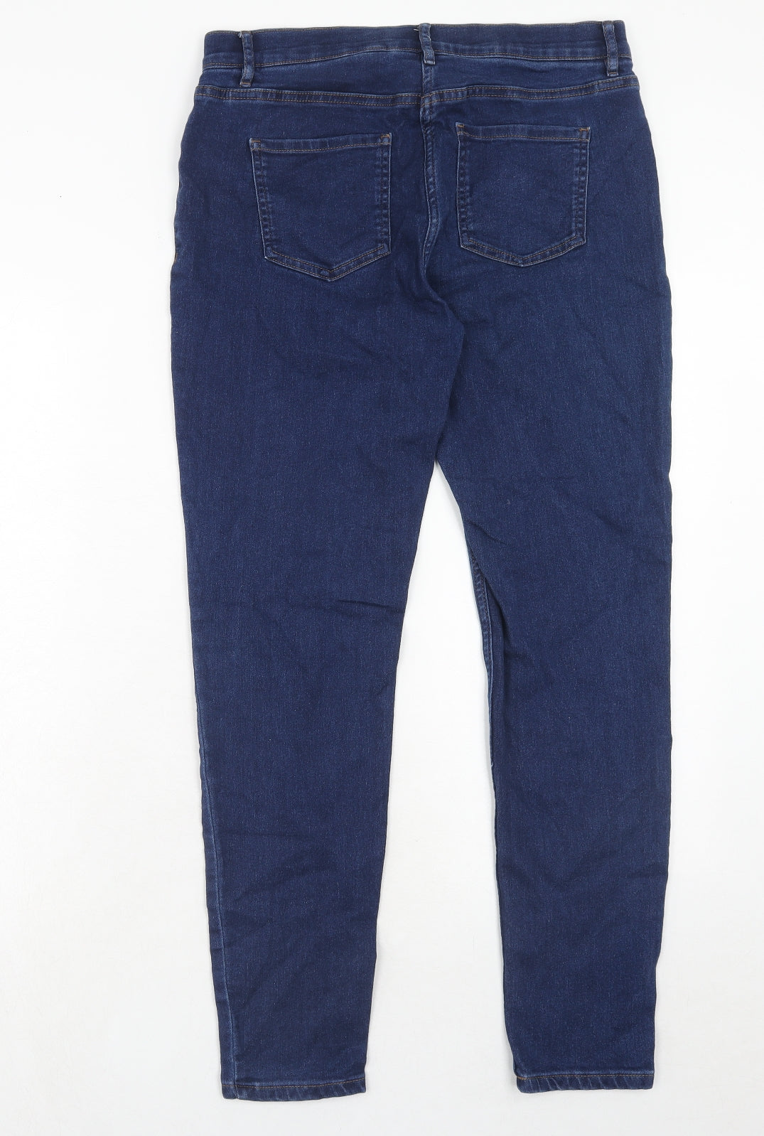 NEXT Womens Blue Cotton Skinny Jeans Size 14 Regular Zip