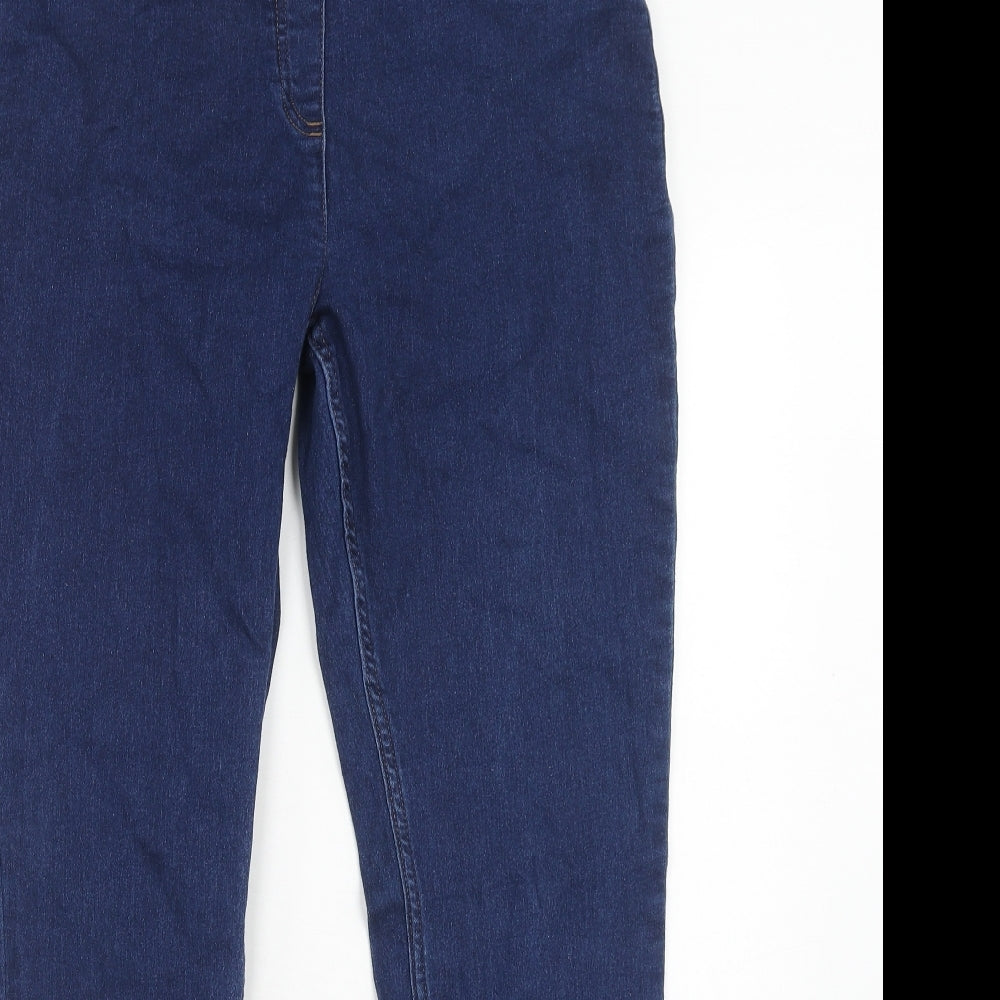 NEXT Womens Blue Cotton Skinny Jeans Size 14 Regular Zip
