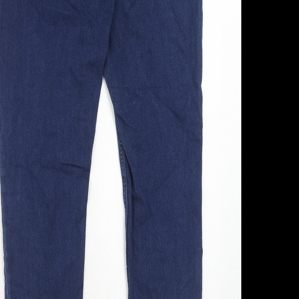 NEXT Womens Blue Cotton Skinny Jeans Size 14 Regular Zip