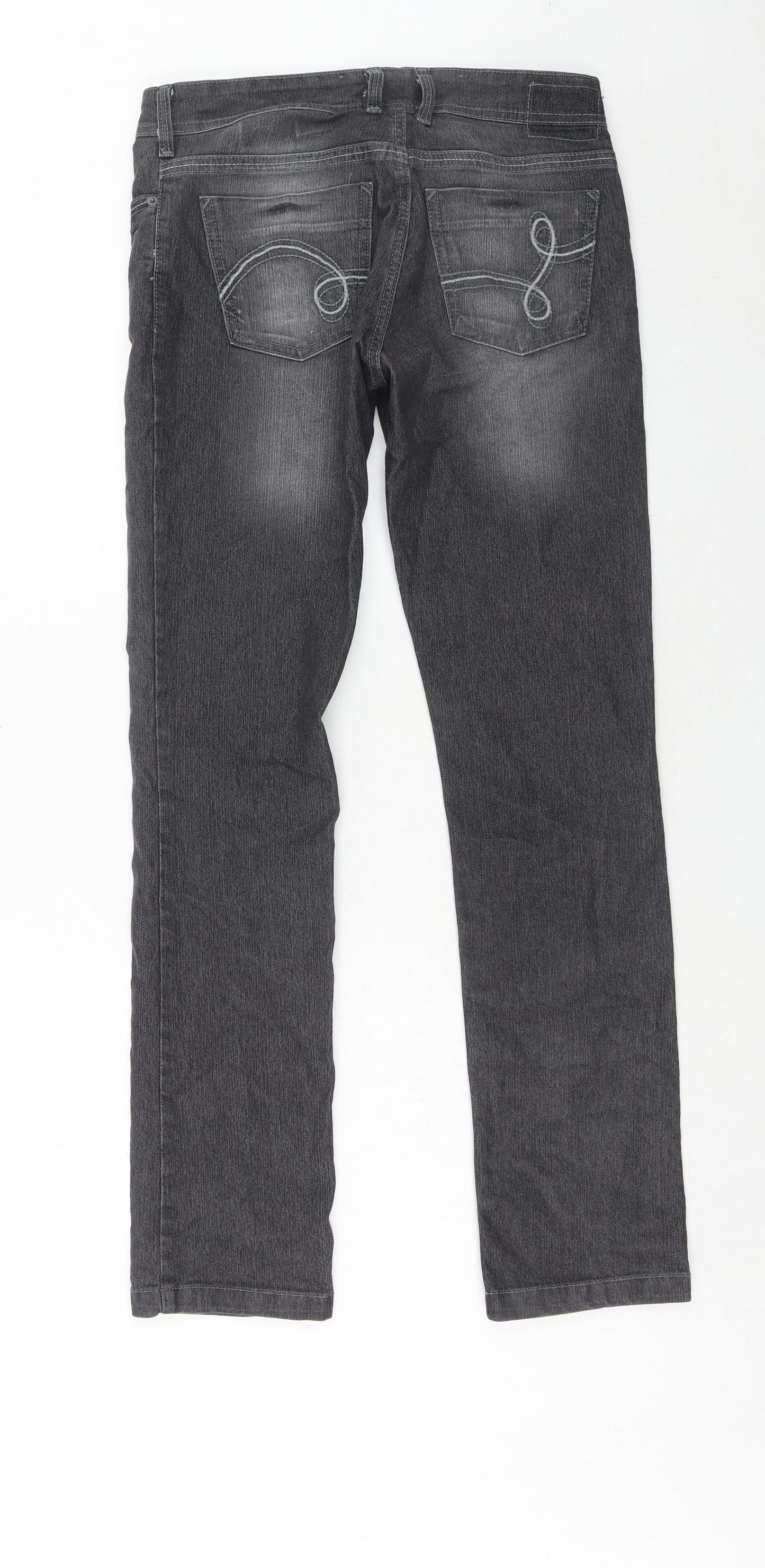 NEXT Womens Grey Cotton Skinny Jeans Size 10 Regular Zip