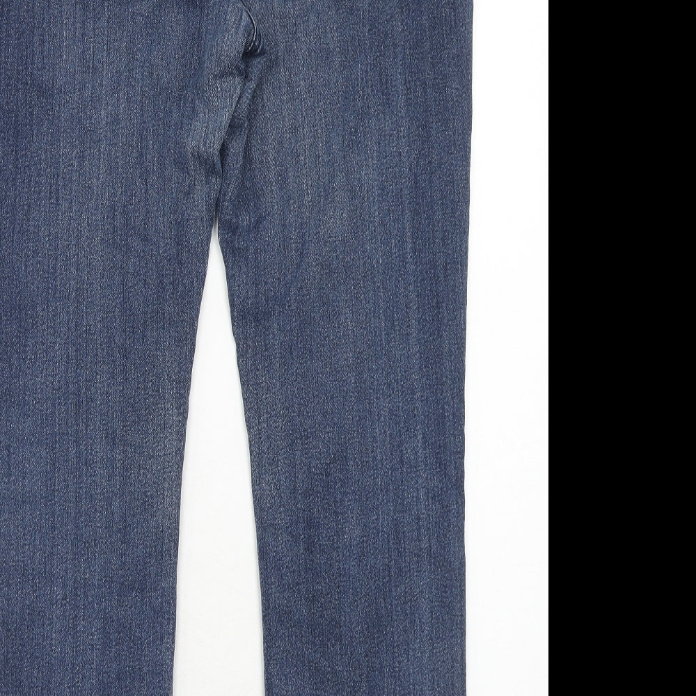 Bonmarché Womens Blue Cotton Straight Jeans Size 16 Regular Zip