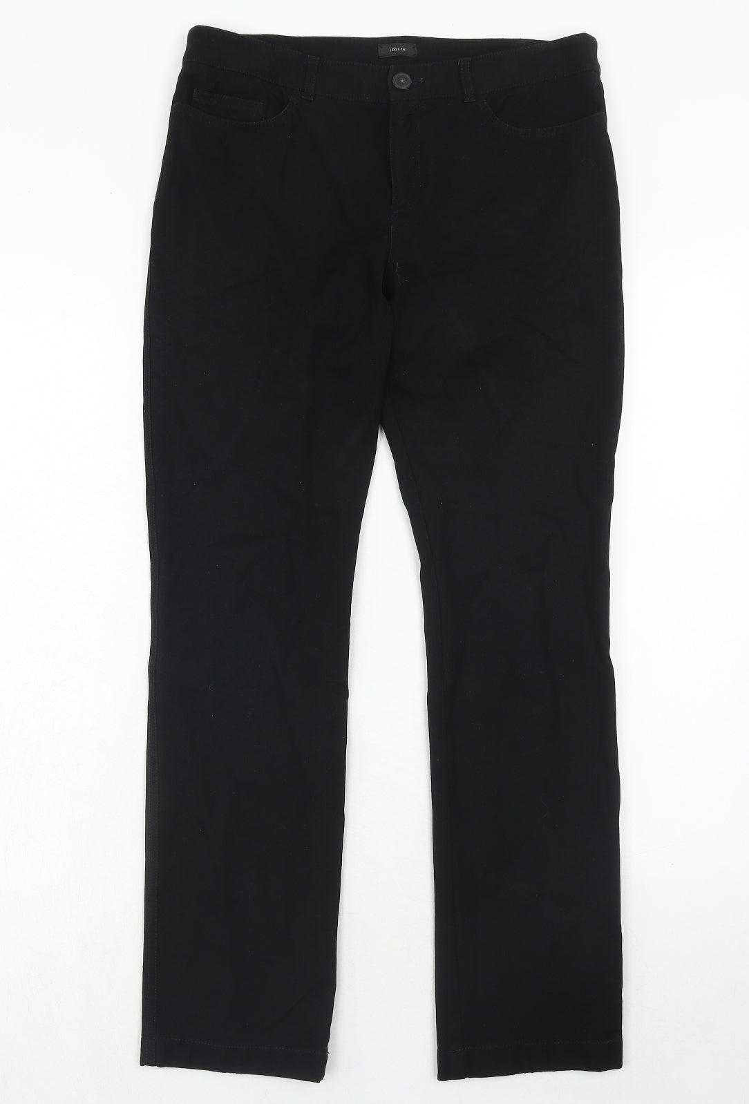 Joseph Womens Black Cotton Straight Jeans Size 12 Regular Zip