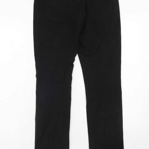 Joseph Womens Black Cotton Straight Jeans Size 12 Regular Zip