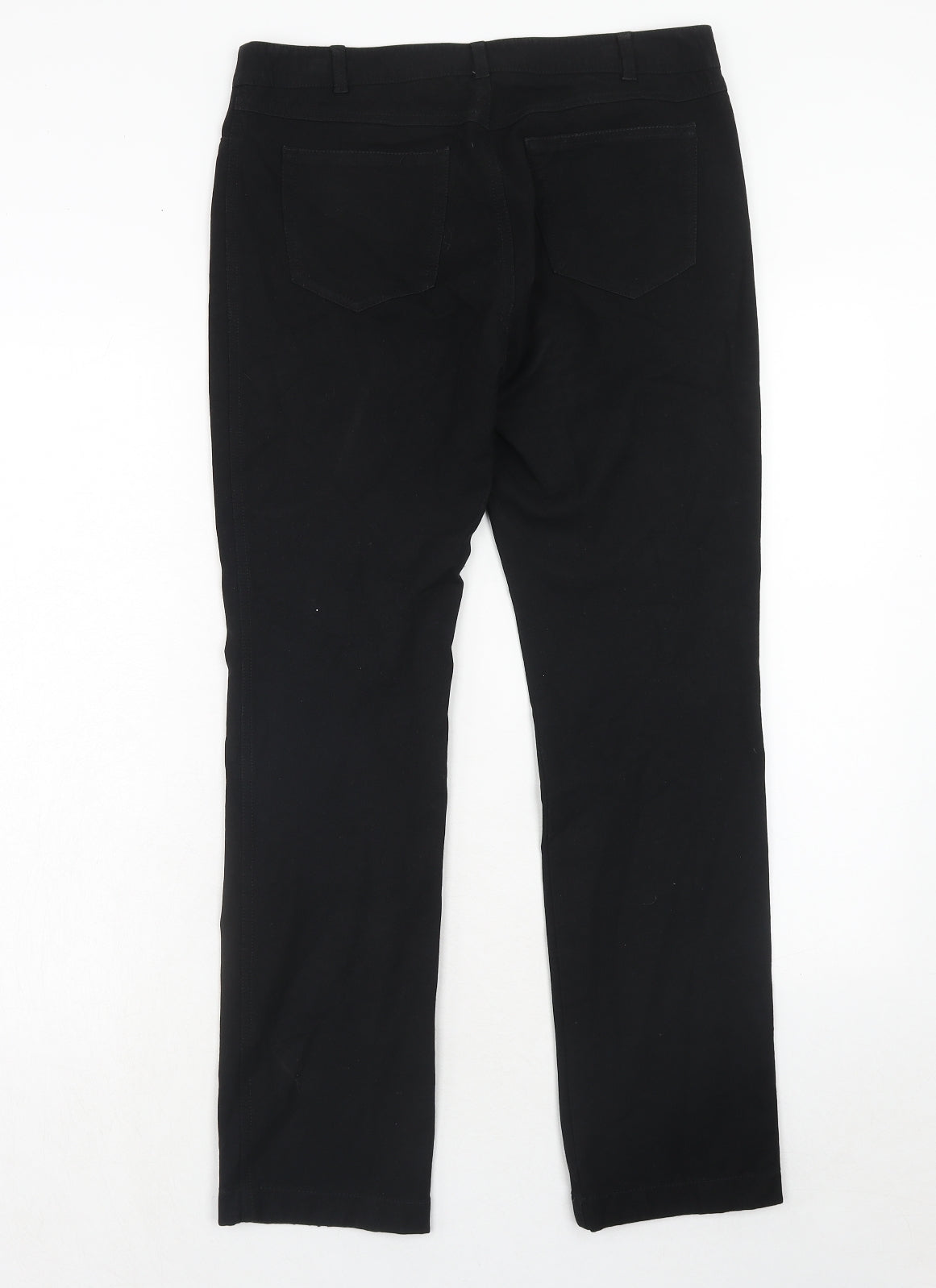 Joseph Womens Black Cotton Straight Jeans Size 12 Regular Zip