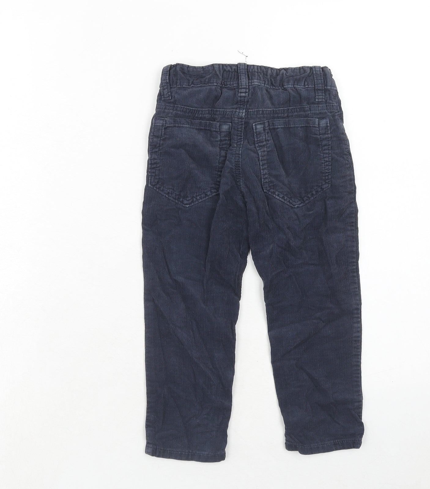 H&M Boys Blue Cotton Chino Trousers Size 2-3 Years Regular Zip