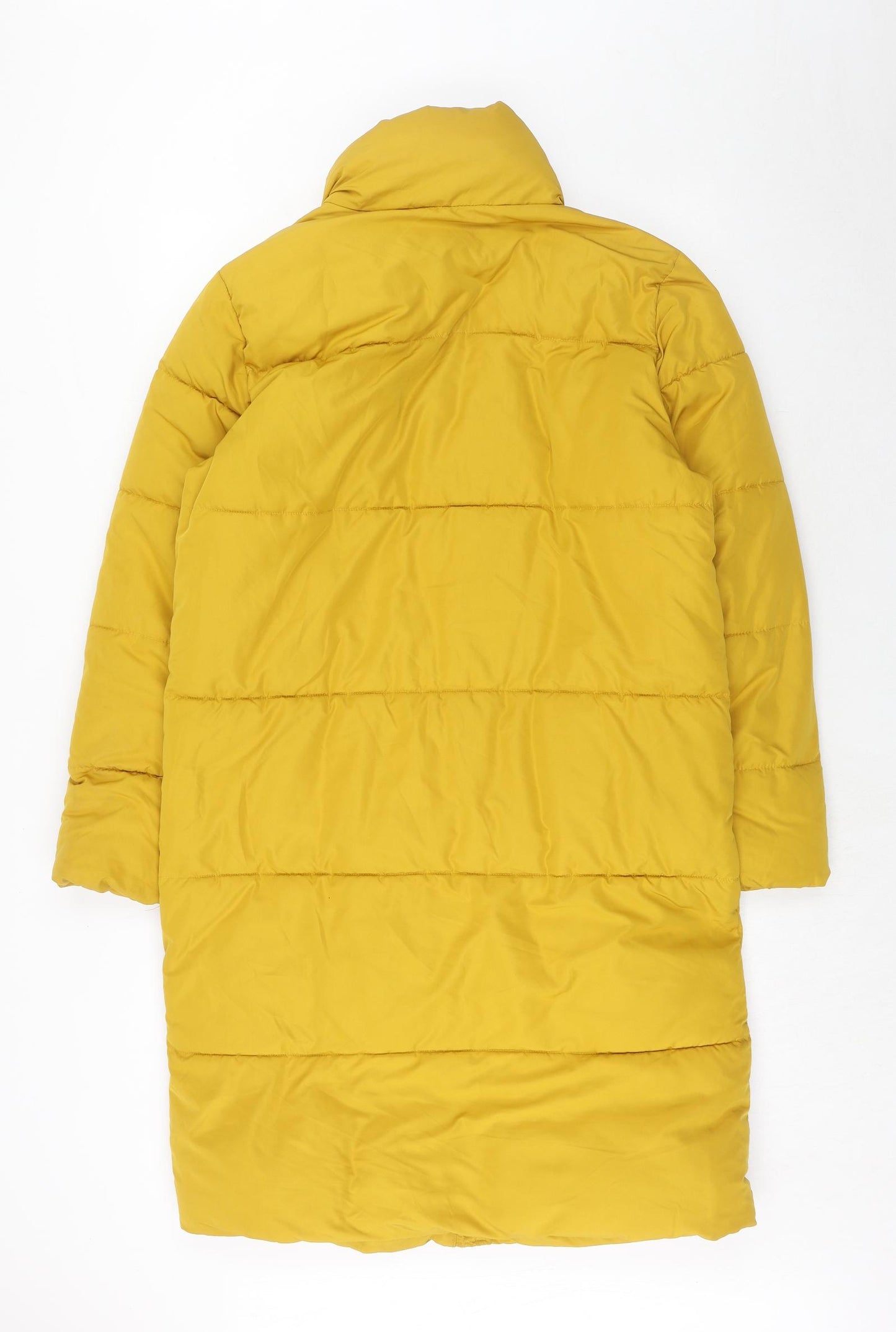 Jacqueline de Yong Womens Yellow Quilted Coat Size M Zip