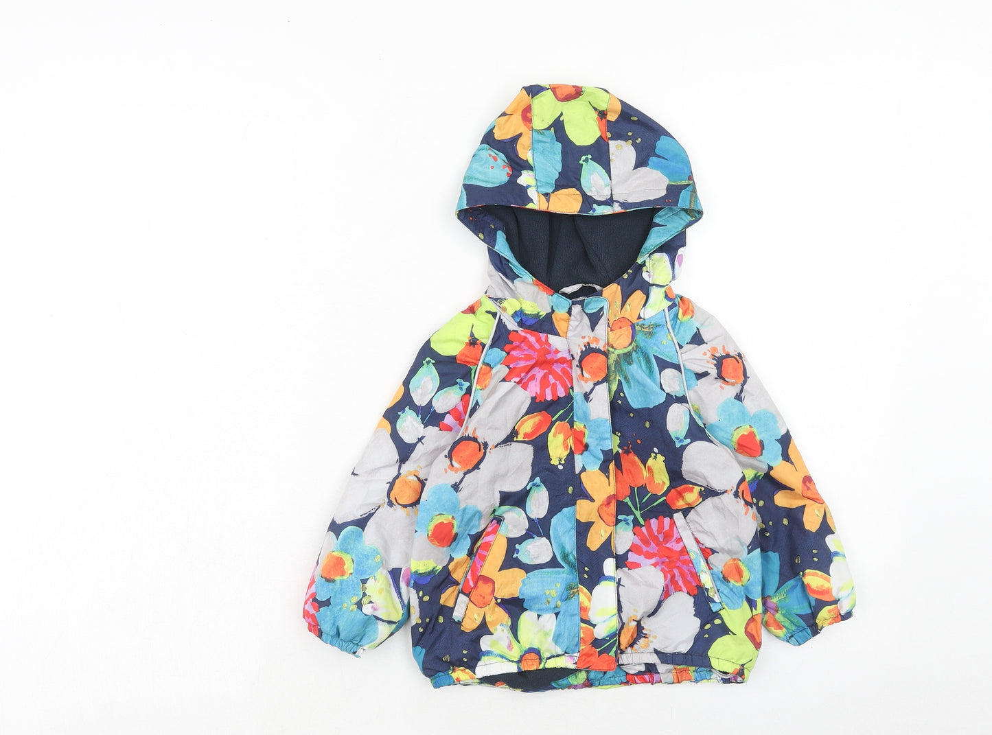 NEXT Girls Multicoloured Floral Basic Jacket Jacket Size 2 Years Zip