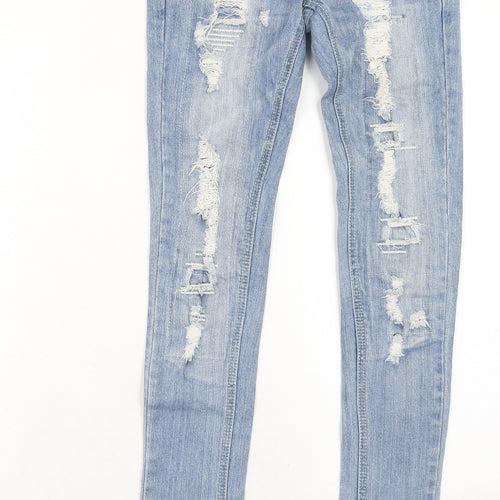 Max Rave Womens Blue Cotton Skinny Jeans Size 26 in Regular Zip