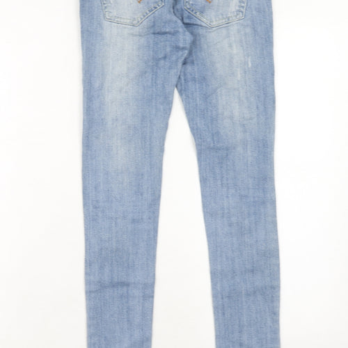 Max Rave Womens Blue Cotton Skinny Jeans Size 26 in Regular Zip