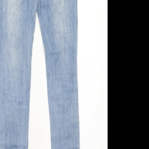 Max Rave Womens Blue Cotton Skinny Jeans Size 26 in Regular Zip