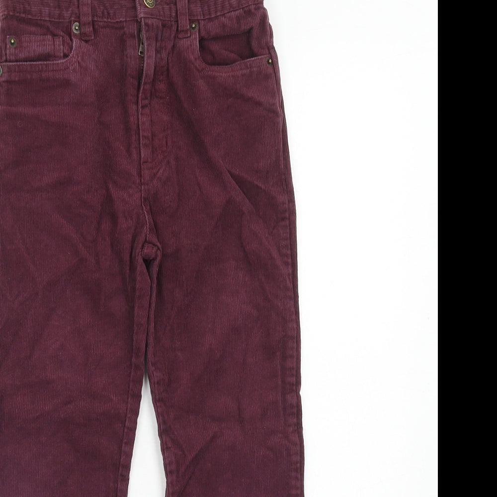 John Lewis Girls Purple Cotton Chino Trousers Size 8 Years Regular Zip