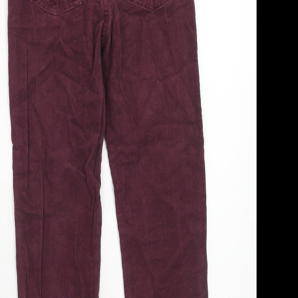 John Lewis Girls Purple Cotton Chino Trousers Size 8 Years Regular Zip