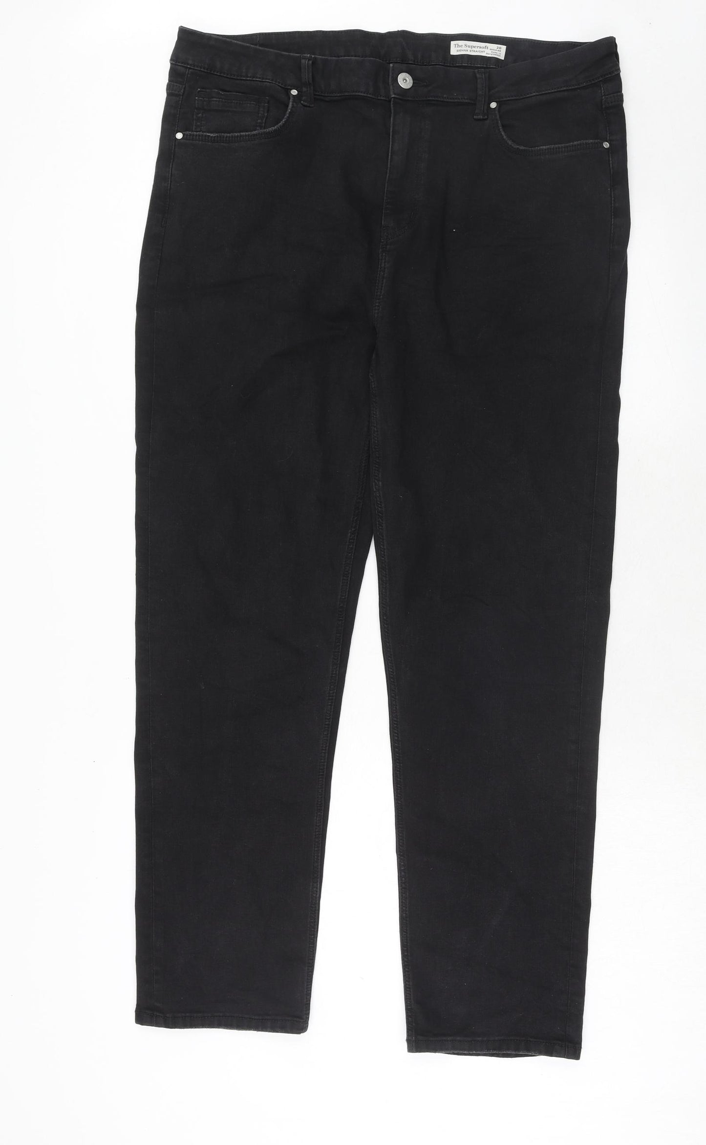 Marks and Spencer Womens Black Cotton Skinny Jeans Size 20 Regular Zip