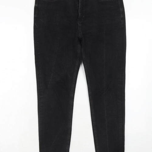 Marks and Spencer Womens Black Cotton Skinny Jeans Size 32 in Regular Zip