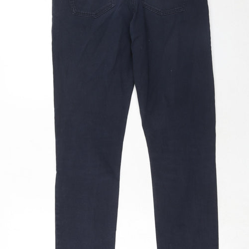 H&M Mens Blue Cotton Straight Jeans Size 31 in Slim Zip