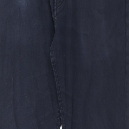 H&M Mens Blue Cotton Straight Jeans Size 31 in Slim Zip