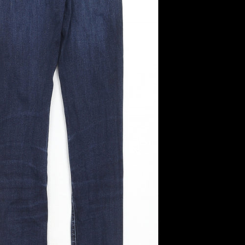 Topshop Womens Blue Cotton Skinny Jeans Size 26 in L32 in Regular Zip