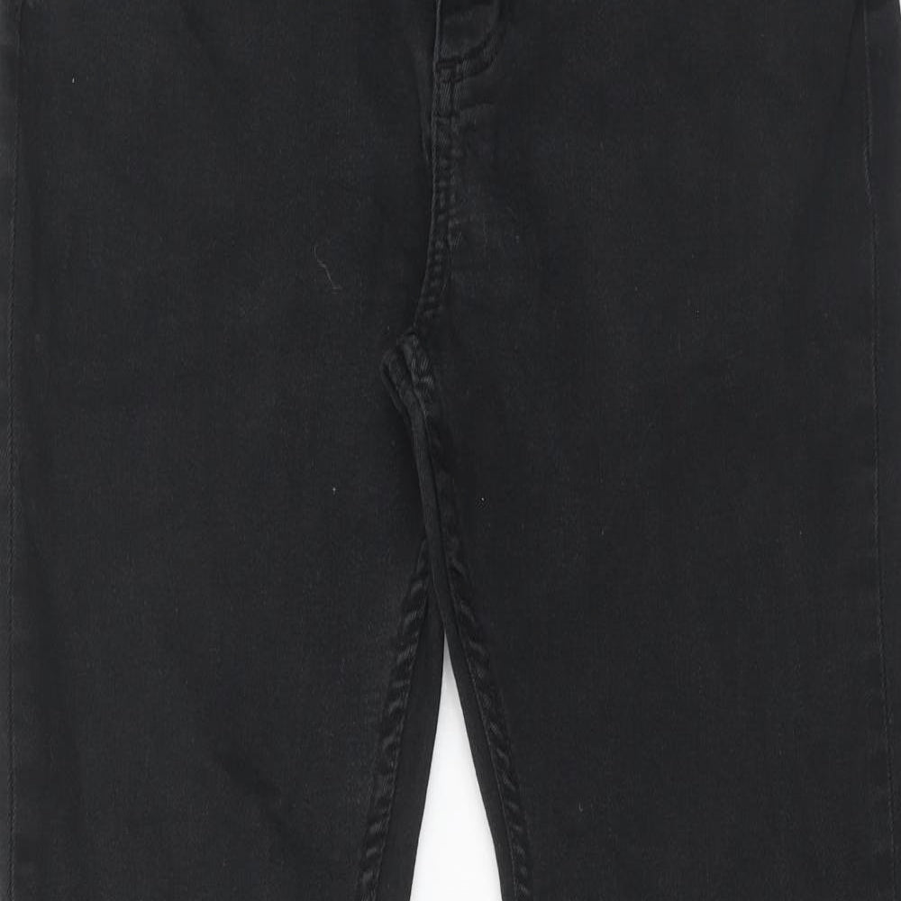 Zara Womens Black Cotton Skinny Jeans Size 14 Regular Zip