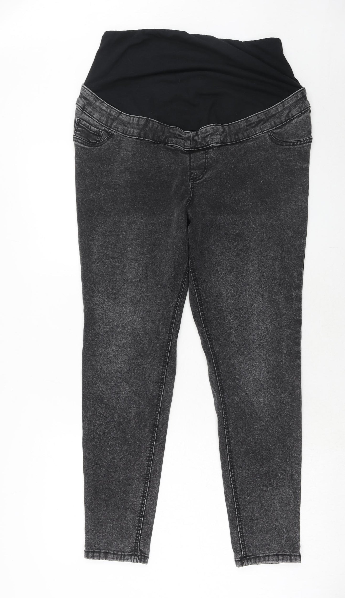 New Look Womens Grey Cotton Skinny Jeans Size 16 Regular