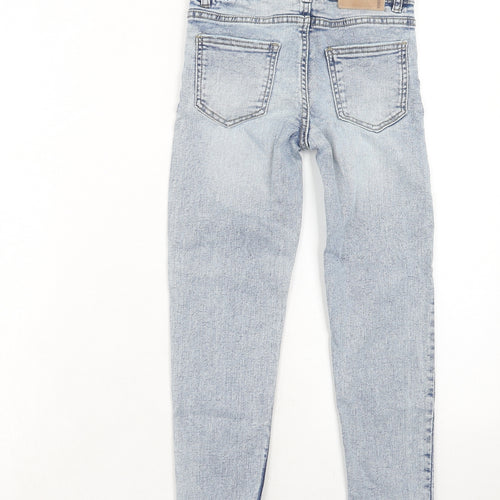 Zara Girls Blue Cotton Skinny Jeans Size 8 Years Regular Zip