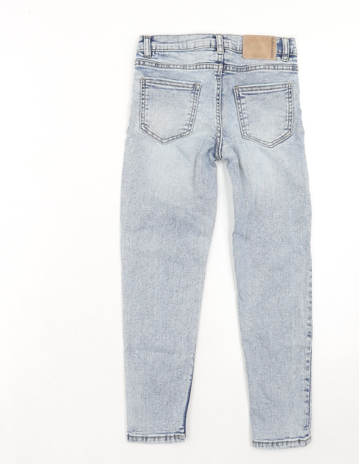 Zara Girls Blue Cotton Skinny Jeans Size 8 Years Regular Zip