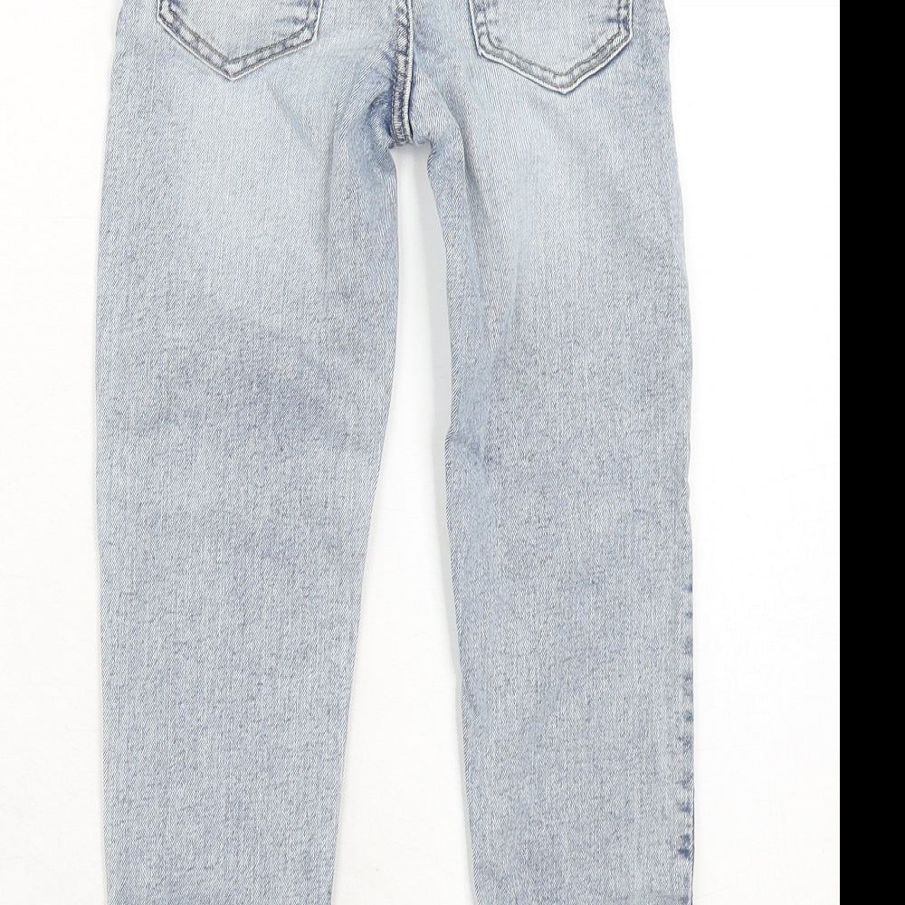 Zara Girls Blue Cotton Skinny Jeans Size 8 Years Regular Zip