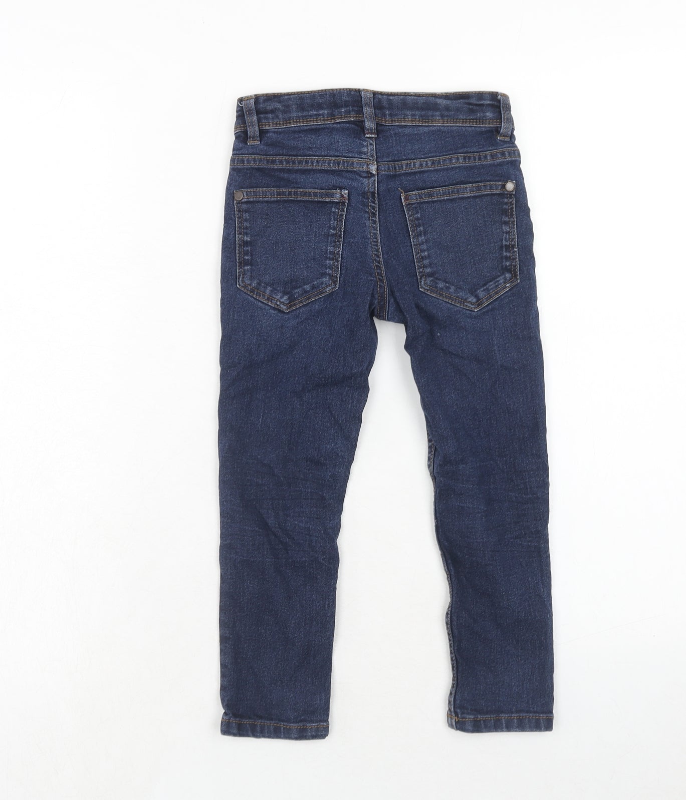 NEXT Boys Blue Cotton Skinny Jeans Size 5-6 Years Regular Button