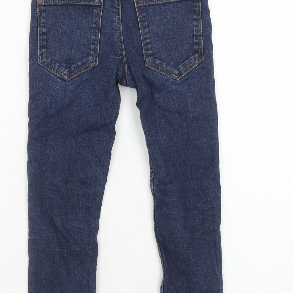 NEXT Boys Blue Cotton Skinny Jeans Size 5-6 Years Regular Button