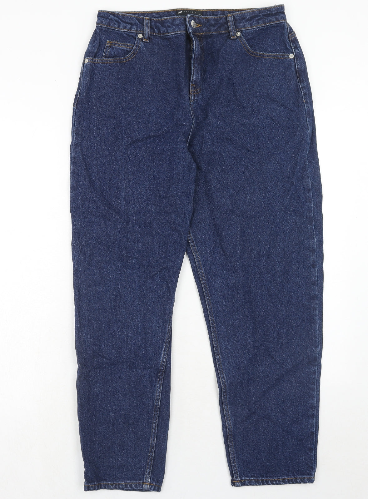 ASOS Womens Blue Cotton Straight Jeans Size 32 in L28 in Regular Zip