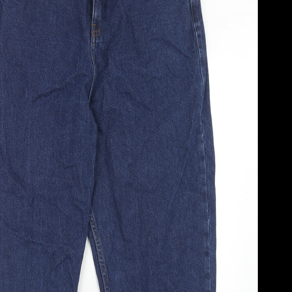 ASOS Womens Blue Cotton Straight Jeans Size 32 in L28 in Regular Zip