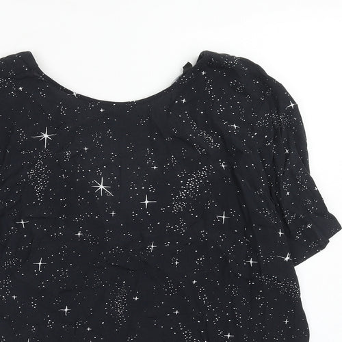 & Other Stories Womens Blue Geometric Viscose Basic Blouse Size 6 Round Neck - Star Print