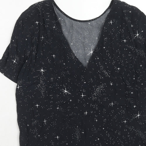 & Other Stories Womens Blue Geometric Viscose Basic Blouse Size 6 Round Neck - Star Print