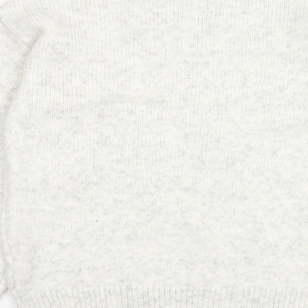 Marks and Spencer Womens Grey Round Neck Geometric Acrylic Pullover Jumper Size XS